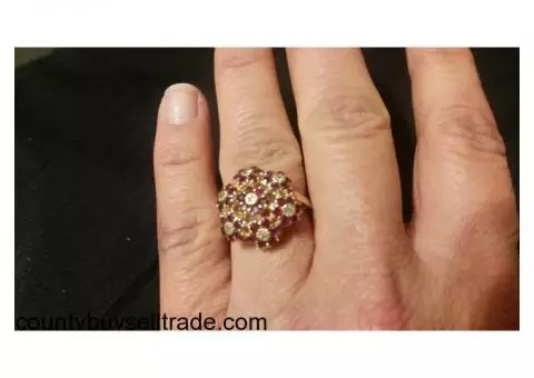 14k ruby and diamond bouquet ring. UNIQUE - $650